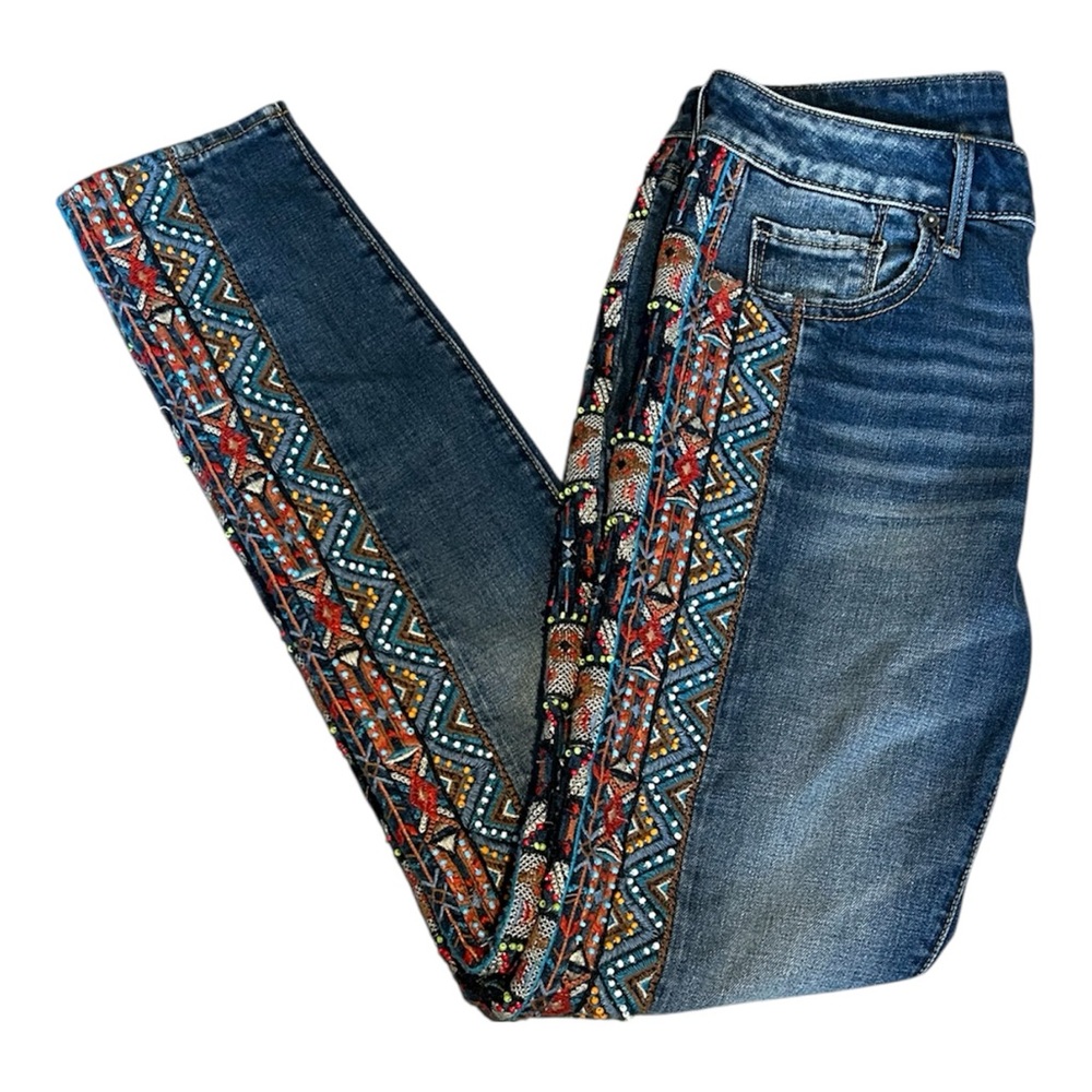 Driftwood Embroidered Beaded Jackie Skinny Jeans Size 26